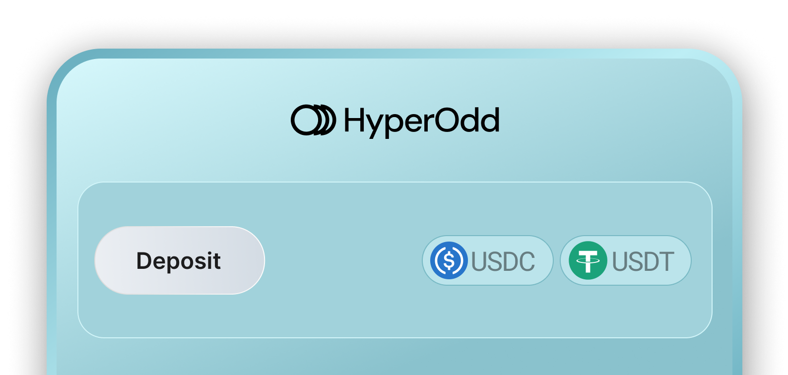 HyperOdd deposit interface